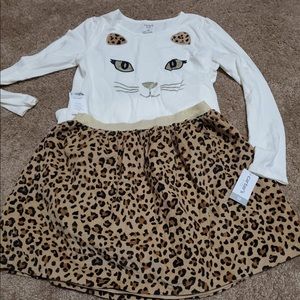 carters cat shirt with matching skirt